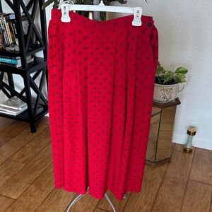 Vintage Chaus Red Skirt with Black Pattern